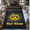 Borussia Dortmund Printed Crystal Velvet Rug Non‑Slip Crystal Velvet Carpet For Sofa Bedroom Indoor Home Decoration