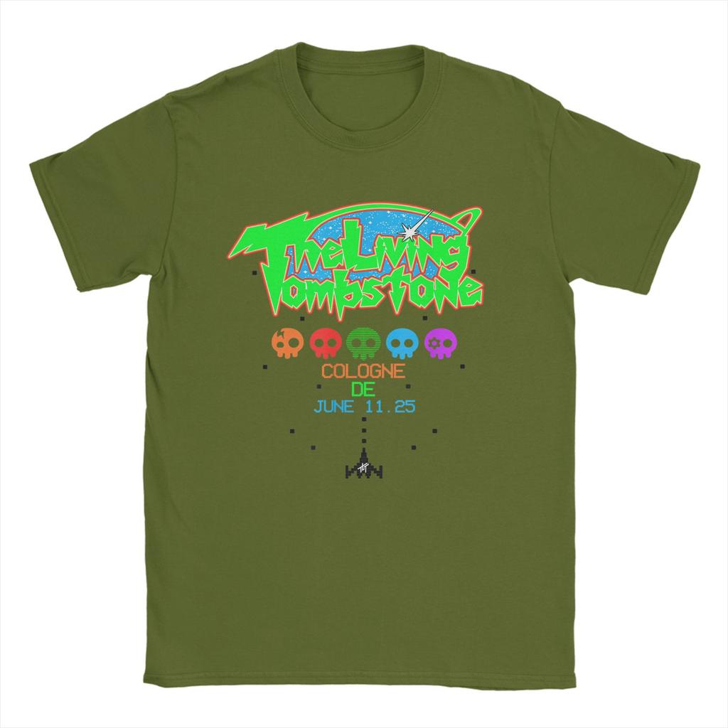 T-shirt Homme The Living Tombstone World Tour 100% Coton T-shirt Drôle Col Rond T-shirts Rock Manches Courtes Grandes Tailles