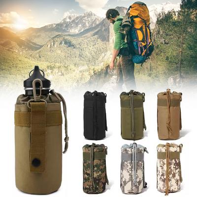 Tactical Hunting Water Bottle Bag Molle Kettle Pouch Holder Camping Cycling Bottle Bag Drawstring Pouch Bag
