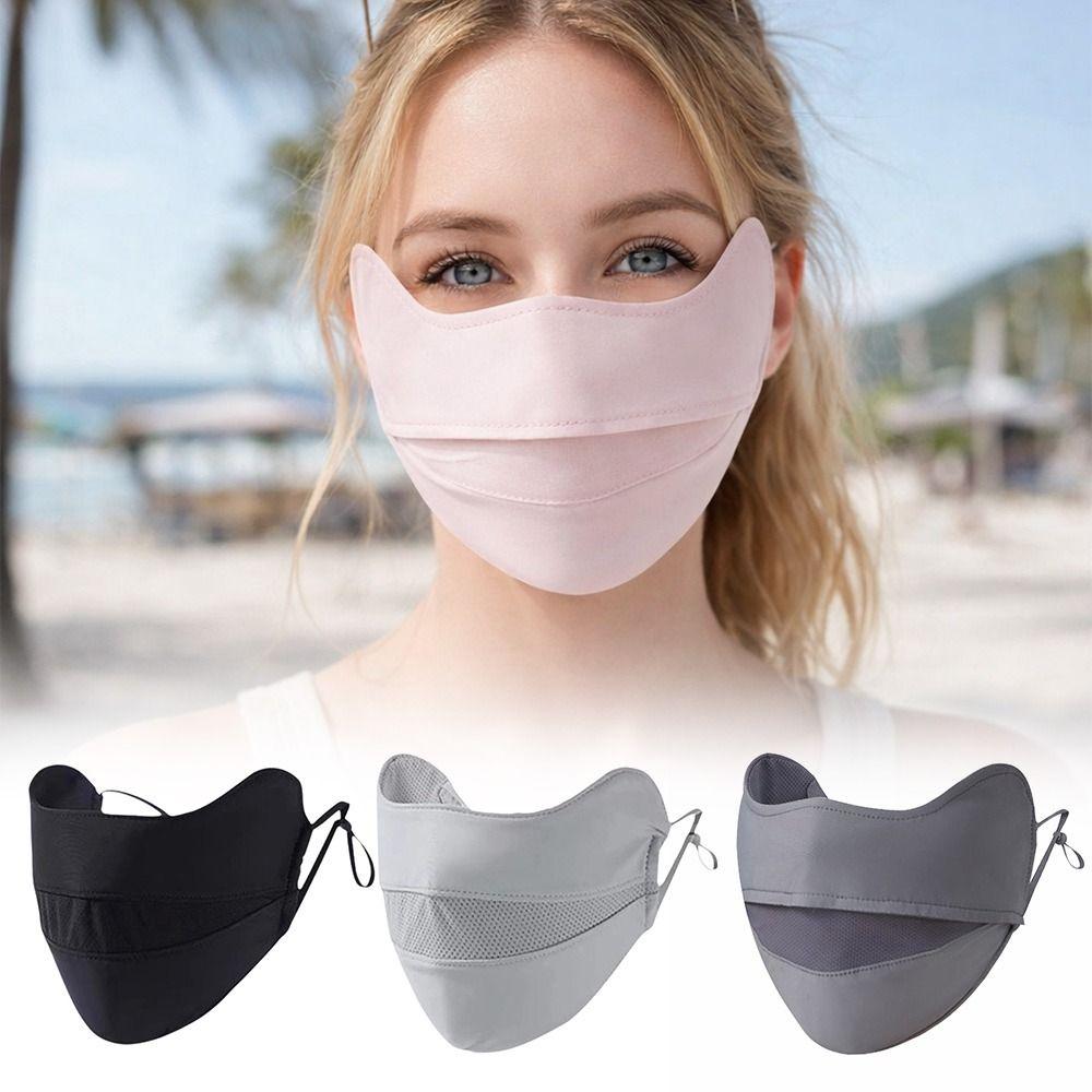 Masque facial d'été à attache-oreille, masque de sport en maille respirante, masque de protection solaire, cadeaux