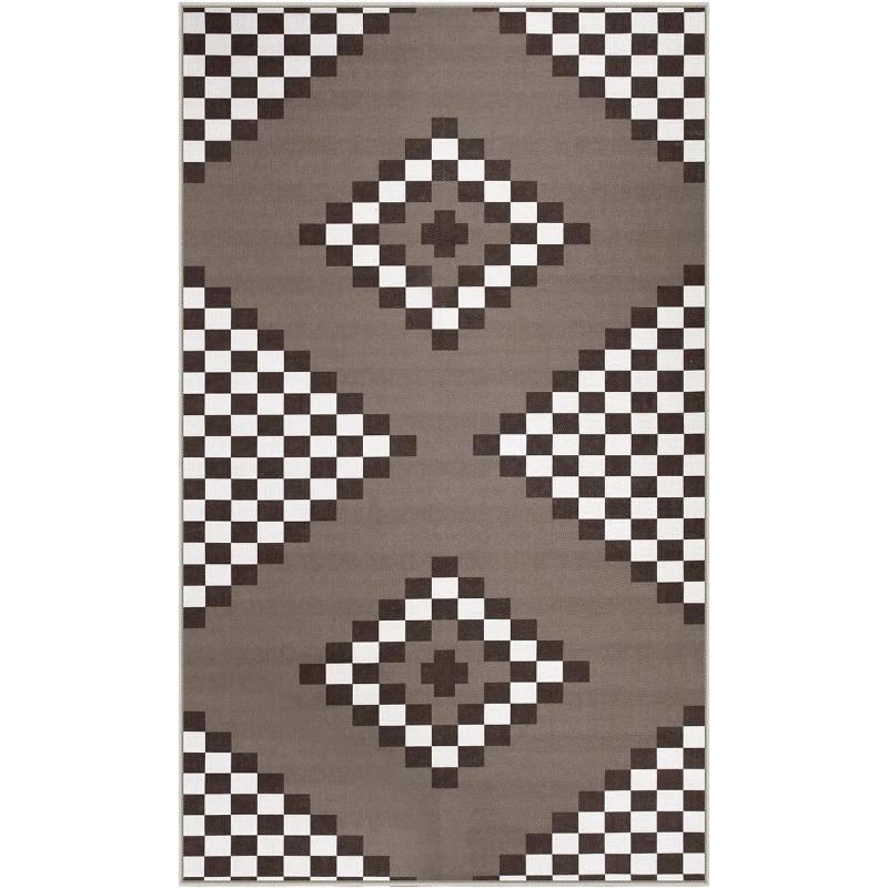 Living Room Carpet Non-slip Dirt-resistant Wear-resistant Floor Mat Black White Checkered Rug Home Decoration Large Size Mats