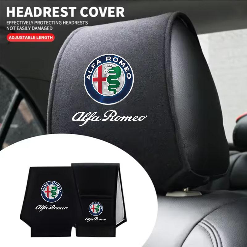 Car Seat Headrest Cover Pillow Case Cushion Neck Cover For Alfa Romeo STELVIO Giulia 159 Giulietta 147 Mito 156 MTO Sportiva Car