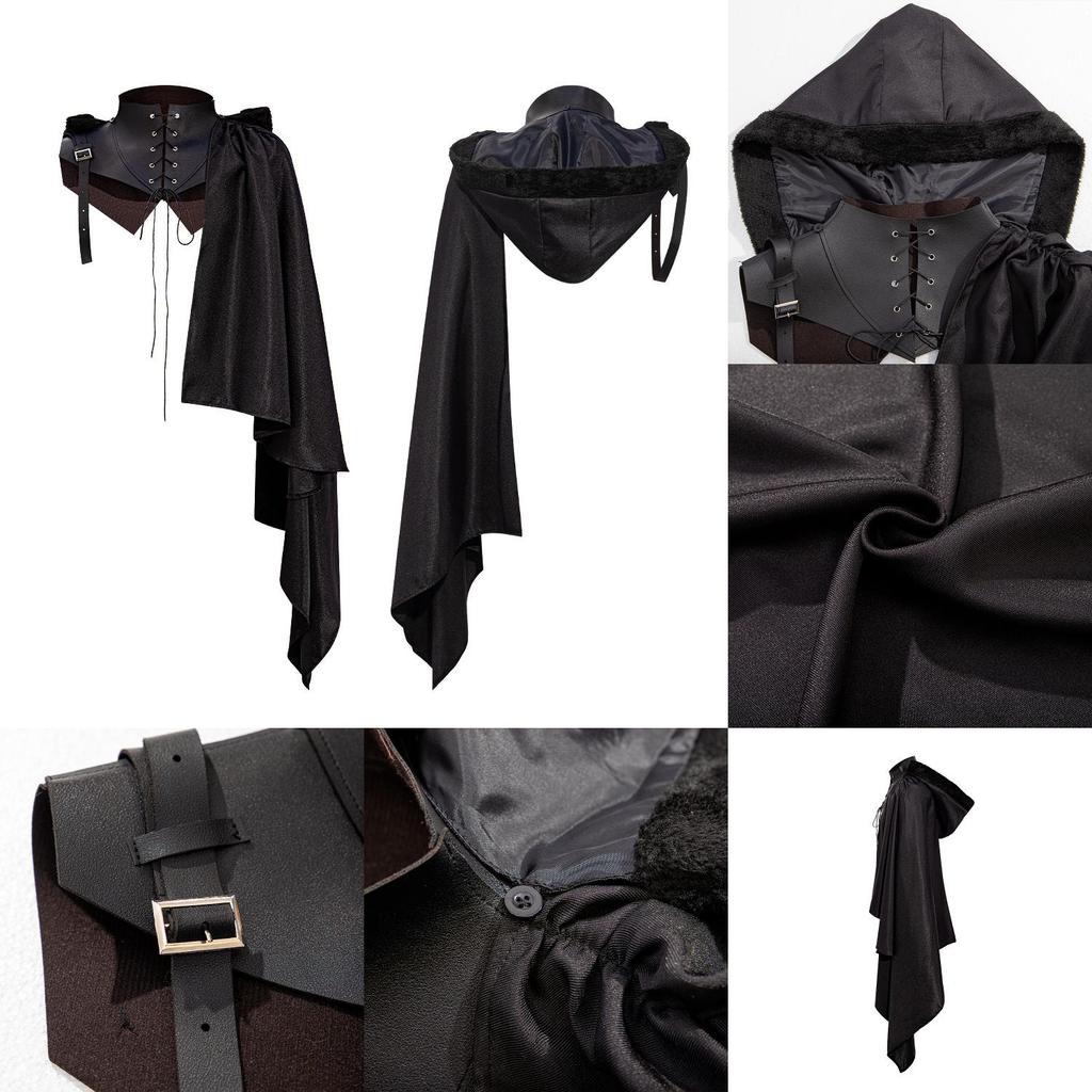 Medieval Style Cos Cloak With Hood For Kids' Halloween Costumes And Performances