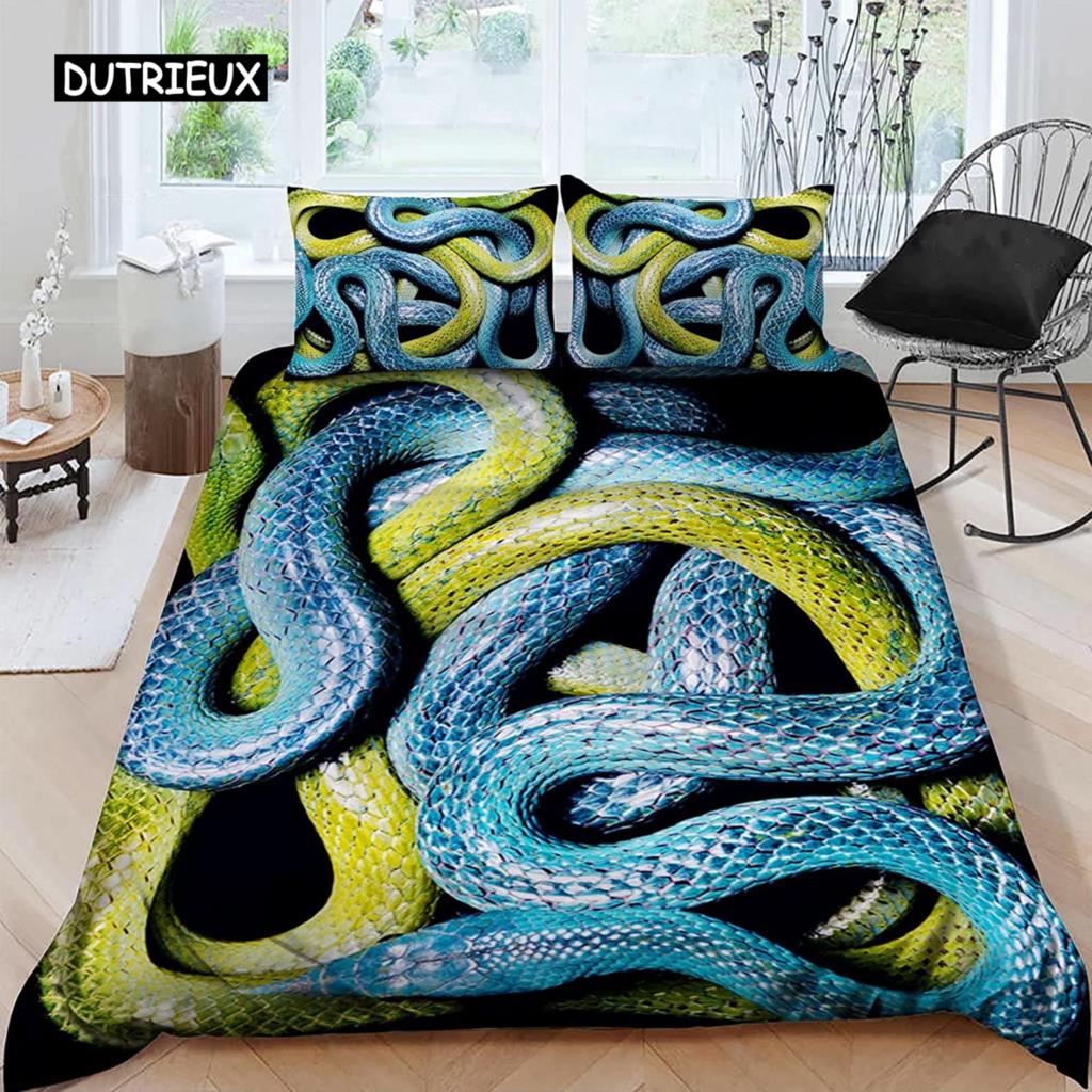 3D Design Snake Style Bed Cover Package For Bedroom Gentle Quilt Cover Bedspreads For Bed Linen Comefortable Quilt And Pillowcase