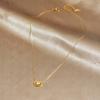 Collana con Ciondolo a Cuore Vuoto in Acciaio Inossidabile Placcato Oro per Donna