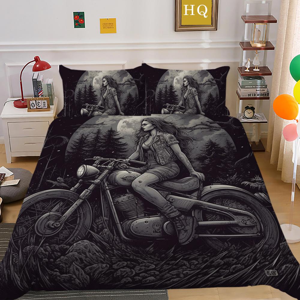 Beauty Skull Printed Home Textiles Twin Full Size Polyester Bed Clothes Teens Highend Soft Comforter Cover Sets