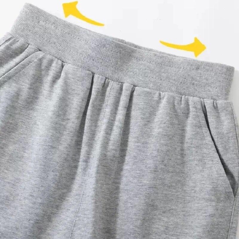 3-14 År Pojkars Sommarshorts Enfärgade Barn Shortstights Barn Elastisk Midja Halvlånga Byxor