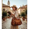 Vintage Leder Crossbody Reisetasche für Damen – Kleine Umhängetasche, Reisehandtasche, Büro-Handtasche, Handgefertigte Braune Tote Bag