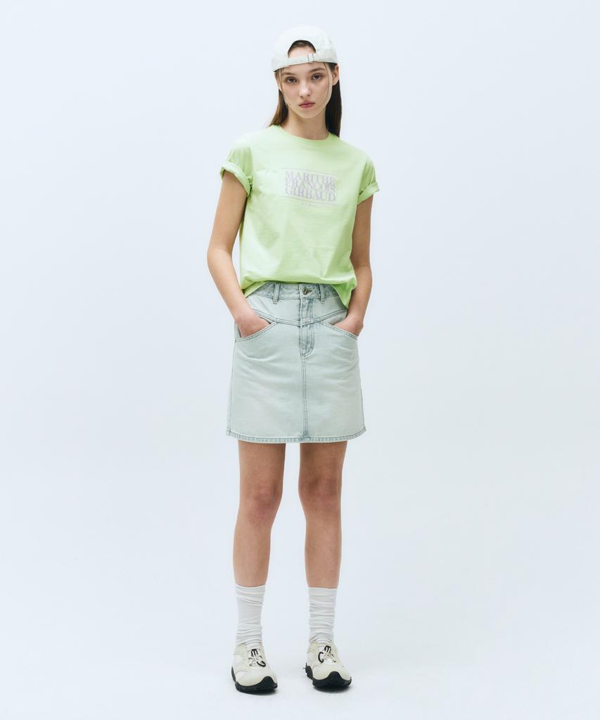 Malittepeulangsowajeobeo W Straight Denim Mini Skirt Light Blue