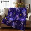 Jellyfish Ocean Ultra Soft Sherpa Fleece Blanket Fluffy Warm Halloween Cozy Throw for Sofa Couch Bedroom Gift All Season