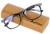 Blue Light Blocking TR90 UV Computer Gaming Fashion and Black Rim Wellington Day Gift [Aollaa] Glasses, Non-Prescription, Material, Lightweight,