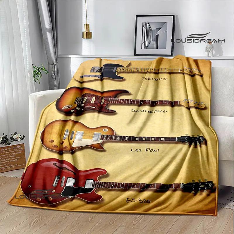 Gibson gitaar logo bedrukte deken Flens verwarmingsdeken picknickdeken Huis Reisdeken bedbekleding Verjaardagscadeau