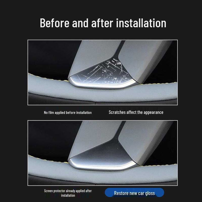 Deep Blue S05 Interior Protection: Center Console, Nav Screen Glass, B-Pillar, and Air Conditioning Film.