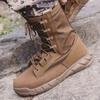 Zipper High Top Combat Boots Wearproof Work Shoes Men Outdoor Sports Training Desert Hiking Boots Tactical Boots 46Size