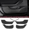 Carbon Fiber Car Door Anti Kick Film Glove Box Side Edge Protective Pad Car Stickers Cover For Tesla Model 3 Model