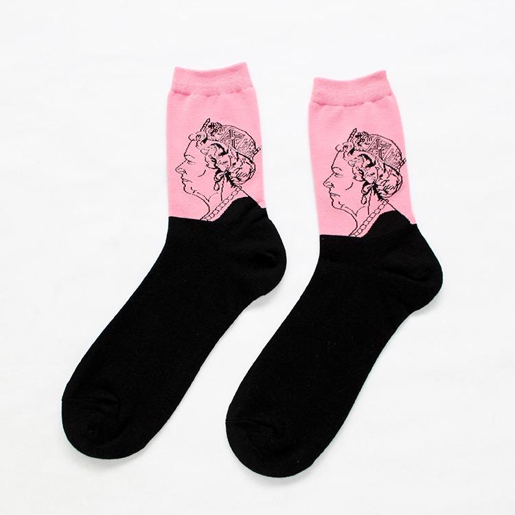 Damen Socken Lustig Niedlich Cartoon Früchte Avocado Ei Ölgemälde Van Gogh Streifen Fröhlich Japanisch Harajuku Skateboard Socken