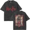 Gewassen Vintage Anime Dorohedoro Grafisch T-shirt Kaiman Merchandise T-shirt Mannen Vrouwen Gothic Manga Rock T-shirt Mannen Oversized T-shirts
