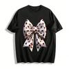 Polka Dot Bow Print Casual Loose Fit Daily Top Pure Cotton T-shirt