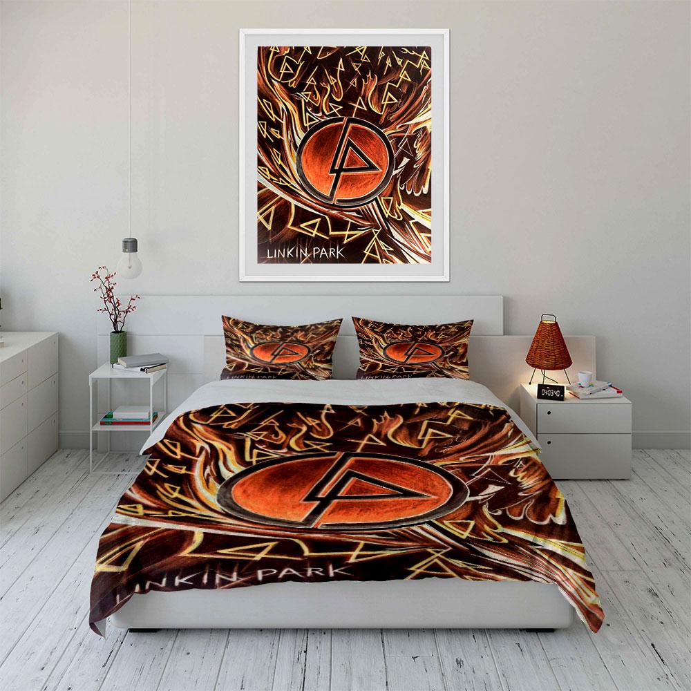Fiery Linkin Park Logo. Bedding Sets Duvet Cover Sets Duvet Covers Pillowcases(1 * Duvet Cover 2 * Pillowcases Without Duvet Insert)