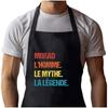 Kitchen Apron - Morad Myth Legend Vintage - Breton Print - Durable Cotton - Black