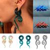 1 Pair Unisex Glass Twisted Snail Ear Gauges Hangers Plugs Stretchers Expanders