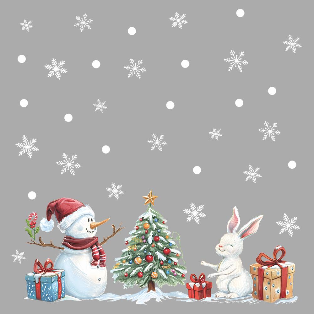 Christmas Snowman Christmas Tree Gift Vitrine Home Beautification Decorative Window Stickers
