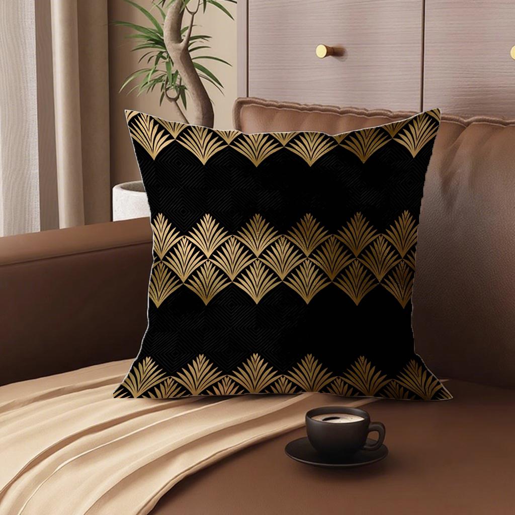 4Pc Art Deco Style Gold Pillow Coverssuitable For Sofa Car Bedroom Decorative Cushion Cover Pillow Cover