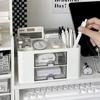 Ins Desk Drawer Pen Holder Storage Box Organizer Cosmetic Plastic Desktop Stationery Pencil Organize Office Shelve 1PC