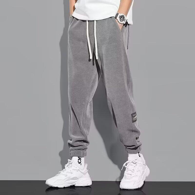 Men's Fall and Winter Warm Pants Large Size Casual Sports Pants Corduroy Loose Casual Pants