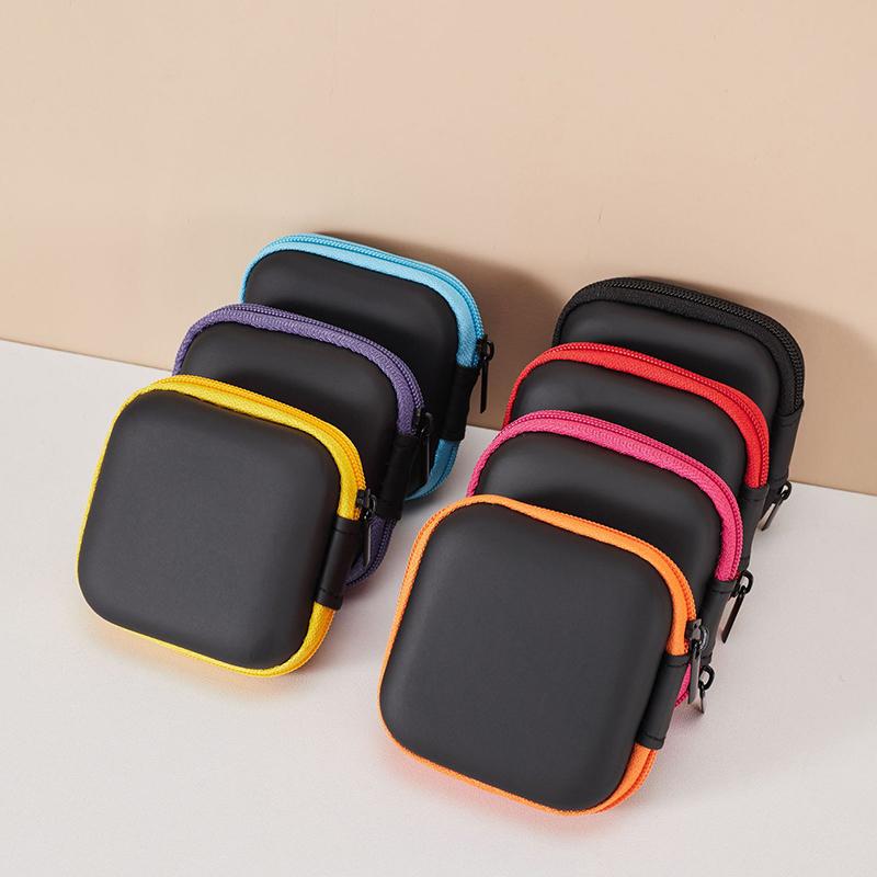 Portable Shockproof Headphone Case Earphone Bag Headset Storage Bag Hard Shell Earphone Accessories Memory Card USB Cable