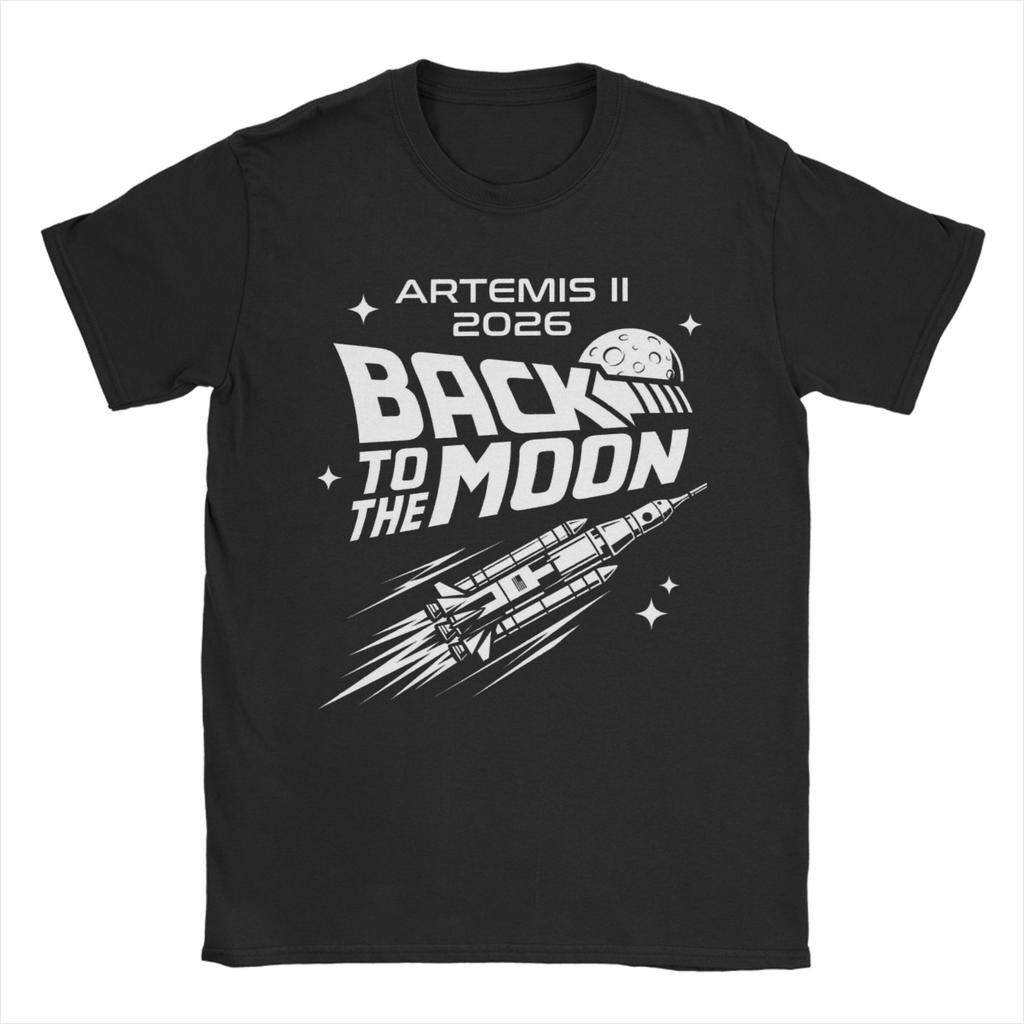 Unisex Women Graphic Print Back to the moon 2026 Artemis II Tee T Shirt Pure Cotton Tshirts Clothes