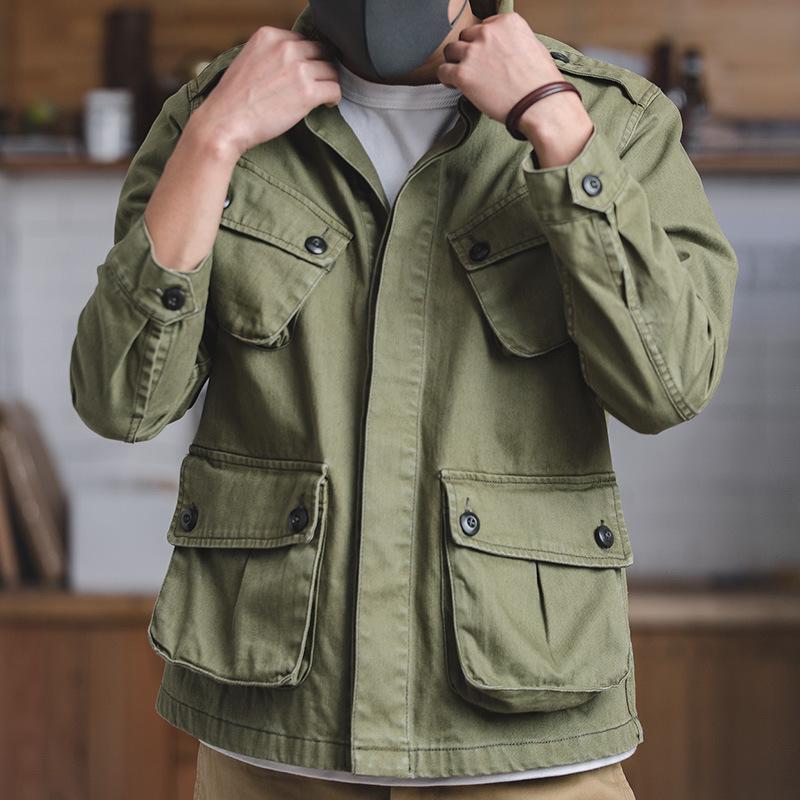 2024 Men's American Retro Multi-Pocket Heavy Washed Workwear Jacket - Trendy Autumn Design