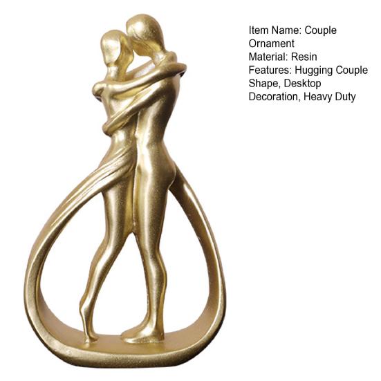 Hugging Couple Figurine Embracing Men Women Resin Statue Sculpture Home Office Wedding Party Anniversary Desktop Decoration Ornament