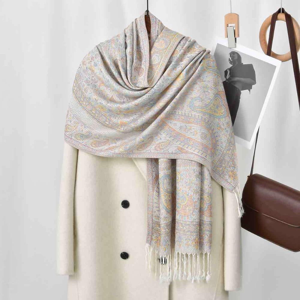 Long Ethnic Style Scarf Printed Cashew Headscarf Luxury Islamic Turban Women