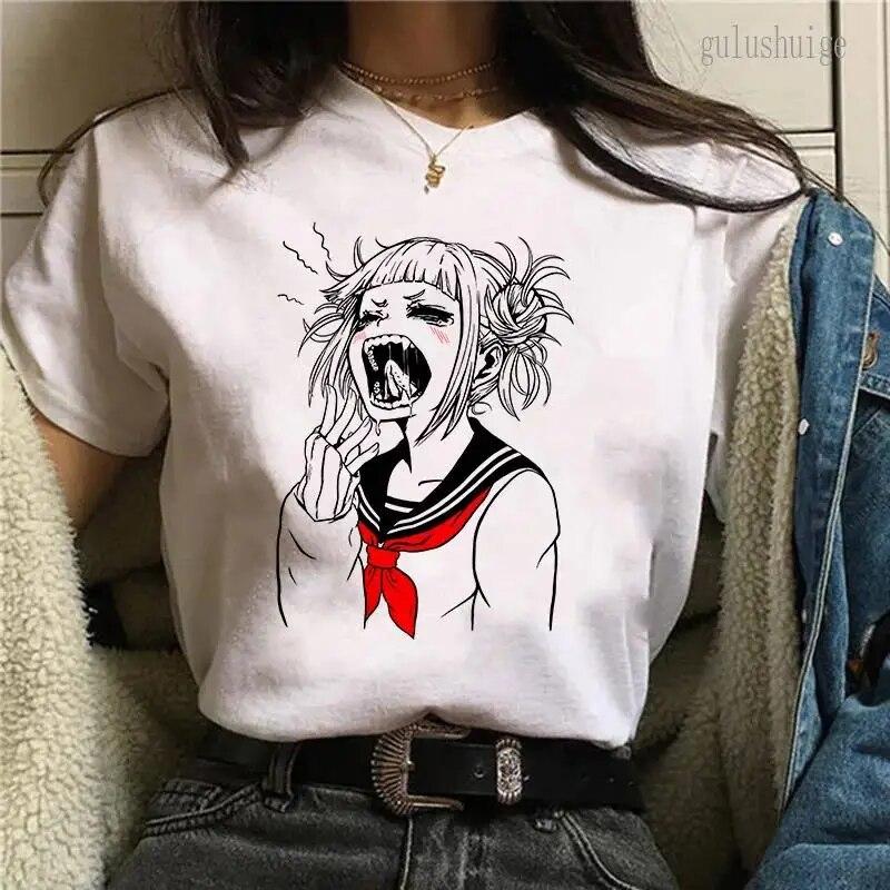 Japanese Anime My Hero Academia Graphic Print T Shirt Crew Neck Fashion Short Sleeve Casual Crew Neck Plus Size T Shirt Women
