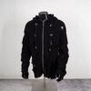 Distressed Washed Cotton Hoodie Oversized Streetwear Unisex Zip-Up Sweatshirt Fall