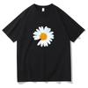 Korean Style Little Daisy Print T-shirt Summer Short Sleeves Sweatshirt Hip Hop Streetwear Y2k Vintage Unisex Tshirt Fans Gift