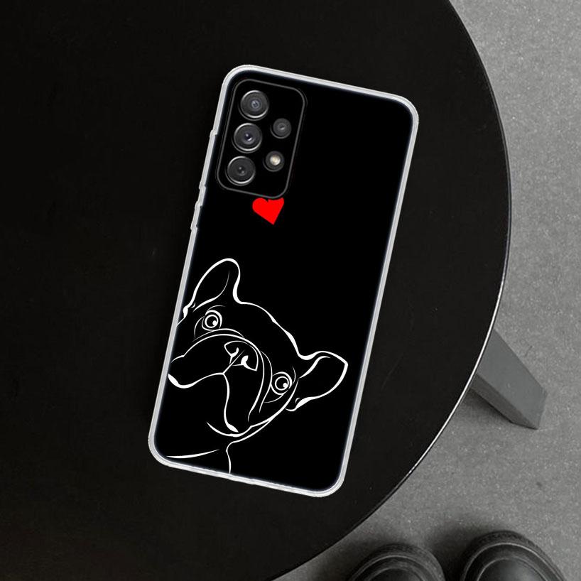 Französische Bulldogge Schwarz Weiß Handyhülle Cover Für Samsung Galaxy A12 A22 A32 A52 A72 A02S A51 A50S A31 A20S A10S Note 20 Ultra 10