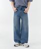 Akeusi Baggy Curved Wide Denim Pants Unisex (Medium Blue)