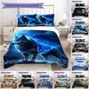 1PC Wolf Theme Bedding Quilt Set Quilt Cover Pillowcase Home Decoration Birthday Gift (1 * Duvet Cover + 2 * Pillowcase, Without core)A8