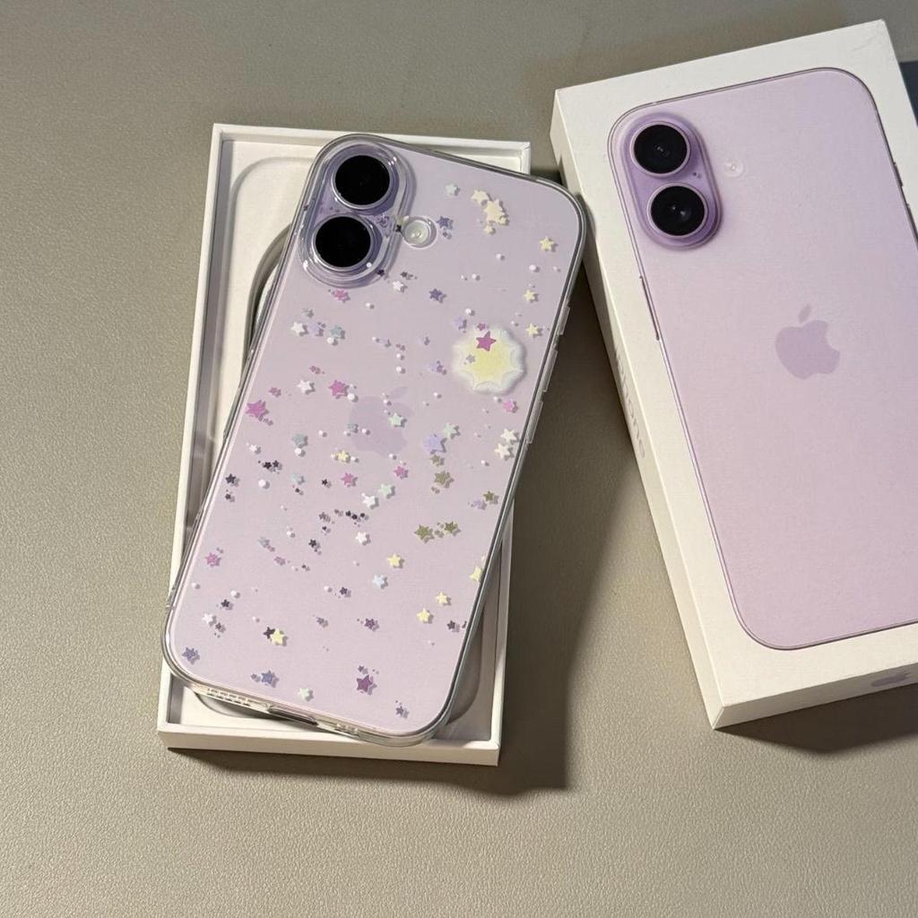 Simple Stars Transparent Phone Case for Apple 11 To 17 Pro Max with Precise Cutouts