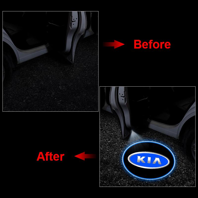 2Pcs Car Door Projector Lamps Emblem LED Welcome Light For KIA Ceed Rio Sportage R K3 K4 K5 K6 K7 K8 Ceed Sorento Cerato Optima