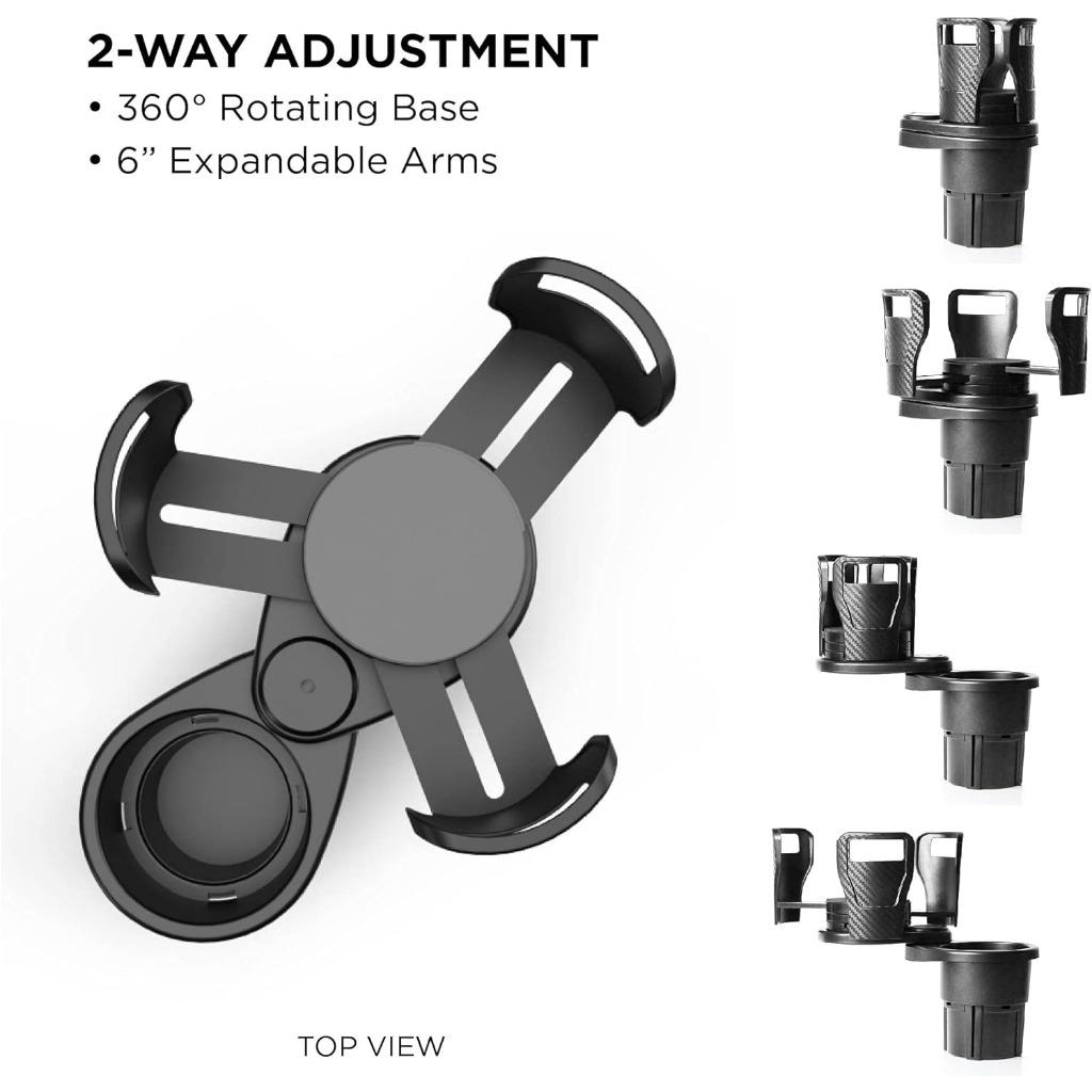 Suporte de copo expansor para carro, adaptador ajustável multifuncional, suporte de copo duplo com suporte para telefone, organizador de aromaterapia
