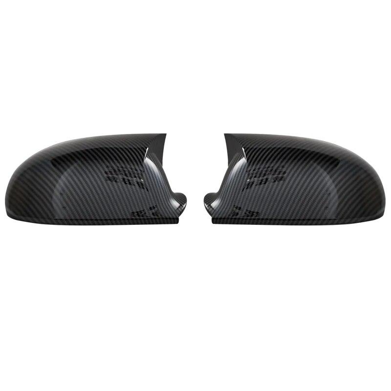 2PC Black For VW GOLF 5 V MK5 GTI Jetta Passat B5.5 B6 EOS Sharan Superb Side Wing Rear View Mirror Cover Replacement Caps Shell