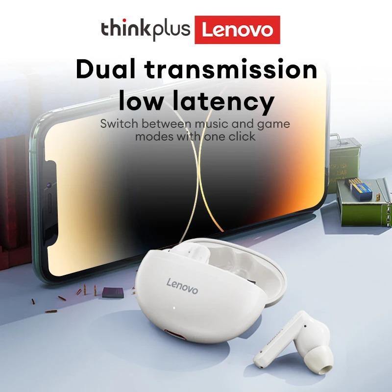 New Lenovo EA210 Earphones Wireless Bluetooth 5.3 Noise Cancelling Headset HiFi Stereo Music Touch Low Latency Gaming Headphones