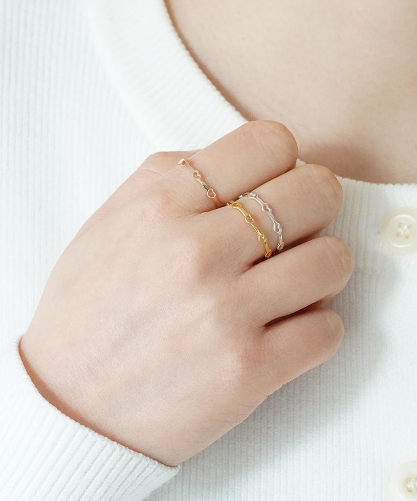 Alleun Silver 925 Heart Bold Ring Friendship Layering