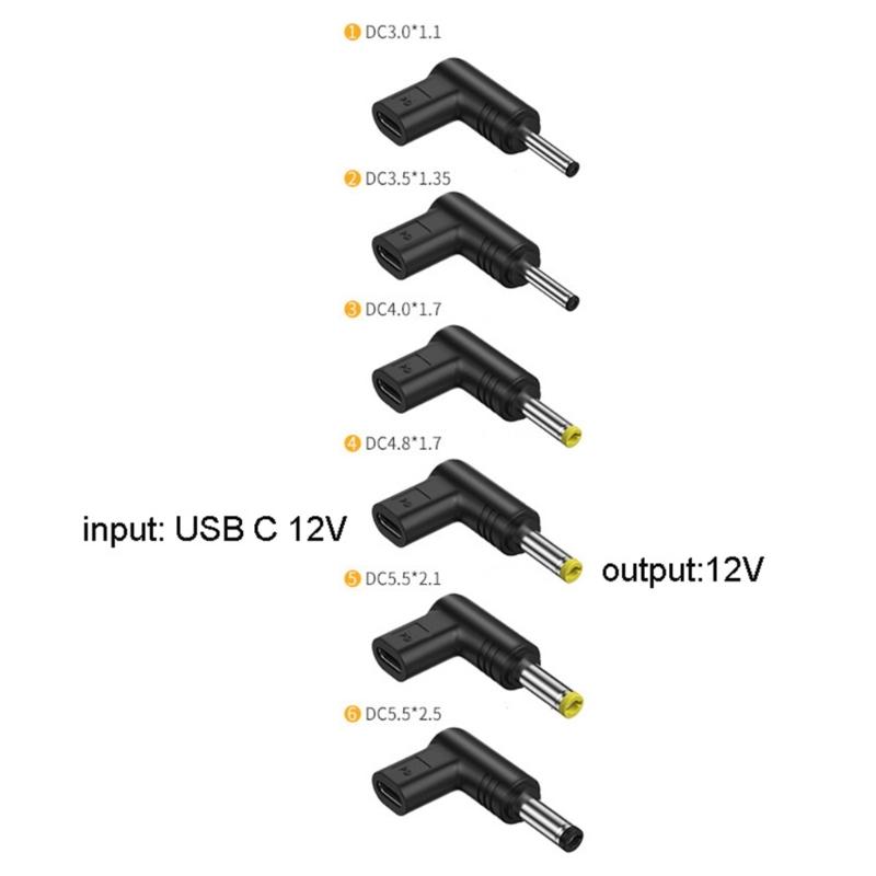 USB C To DC Power Connector Universal 12V Type C To DC Jack Plug Charging Adapter Converter for Router Speaker Camera