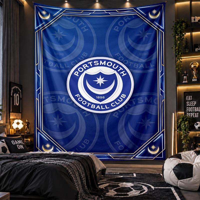 Wandbehang Tapisserie Portsmouth FC Drucktuch für Wohnzimmer Schlafzimmer Heimdekoration