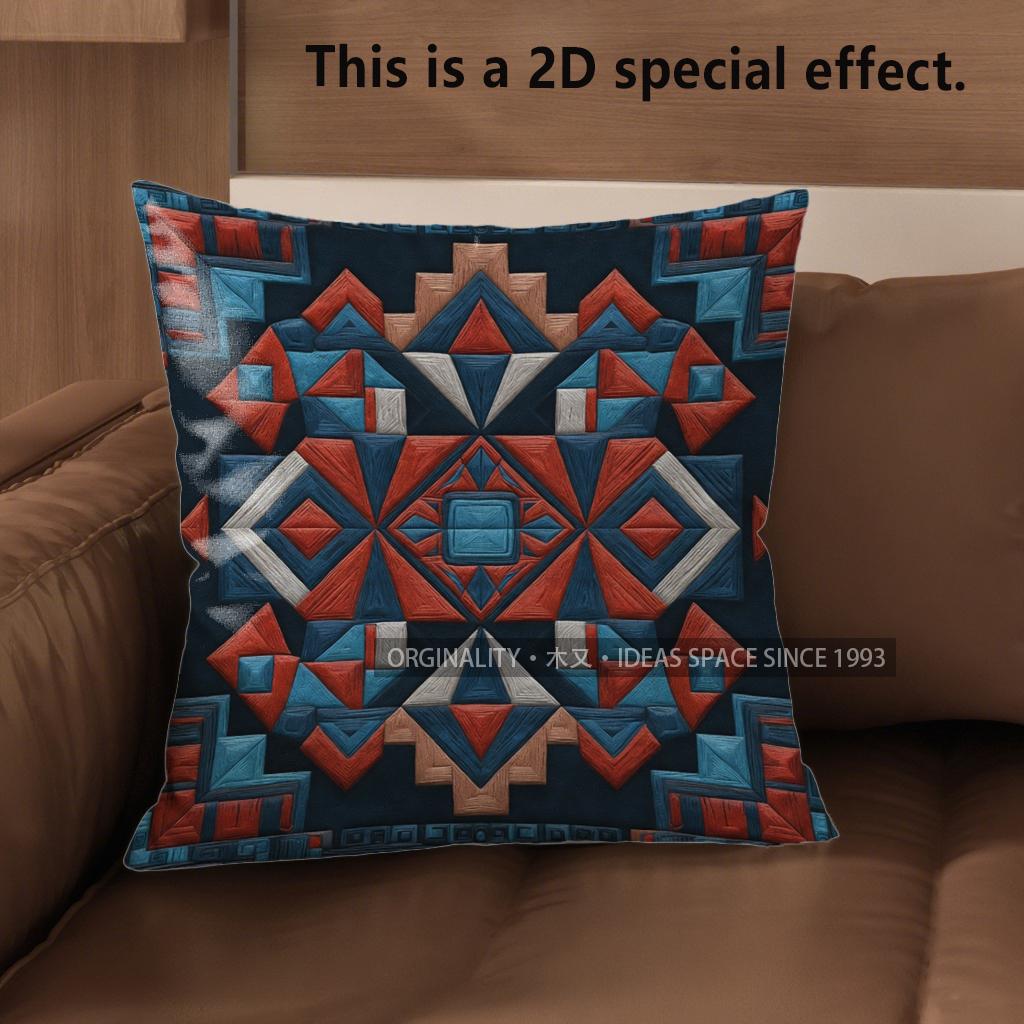 2D Boho Aztec Geometric Throw Pillow Covers Pattern Cushion Cover Suitable For Sofa Bedroom Car Pillow Cover
