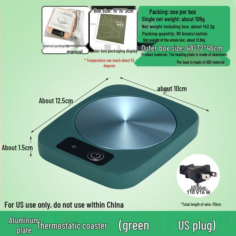 Smart Heated Coaster: 55° Temperature Control Cup and Milk Warmer